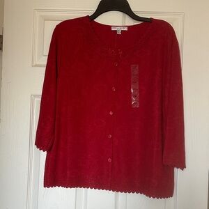Rebecca Malone Red Button Down Shirt